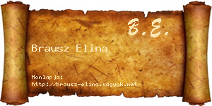 Brausz Elina névjegykártya